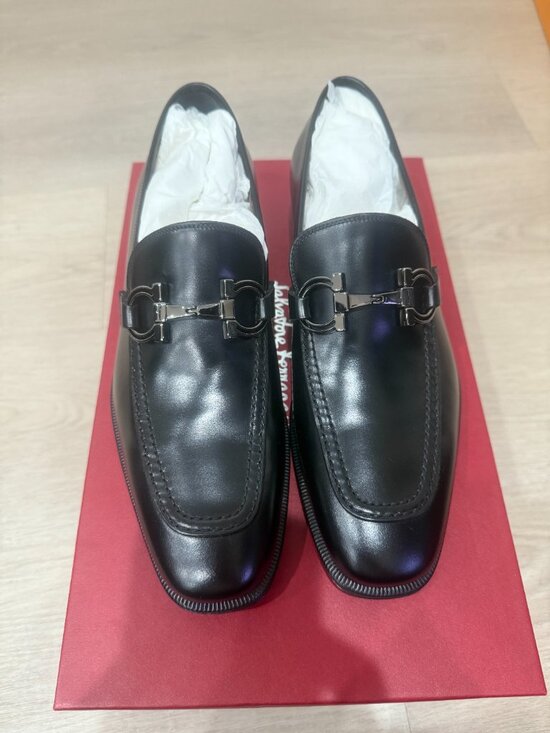 Men\'s Seattle Gancini Bit Leather Loafers - Nero - Size 6